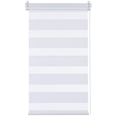 Рулонная штора день-ночь Бейс белый, 80 x 160 см